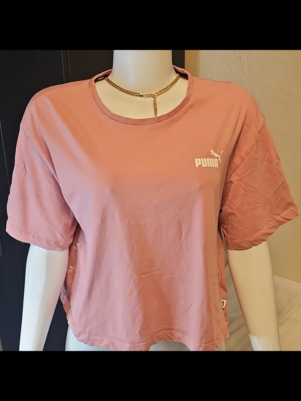 Puma Women's Dusty Rose Logo Crop Top